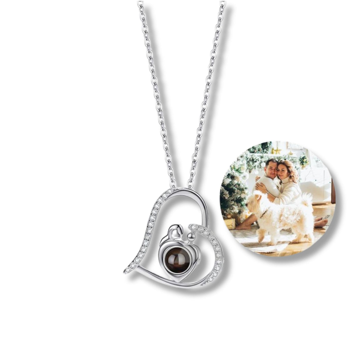 Custom Photo Projection Heart Pendants for Mums