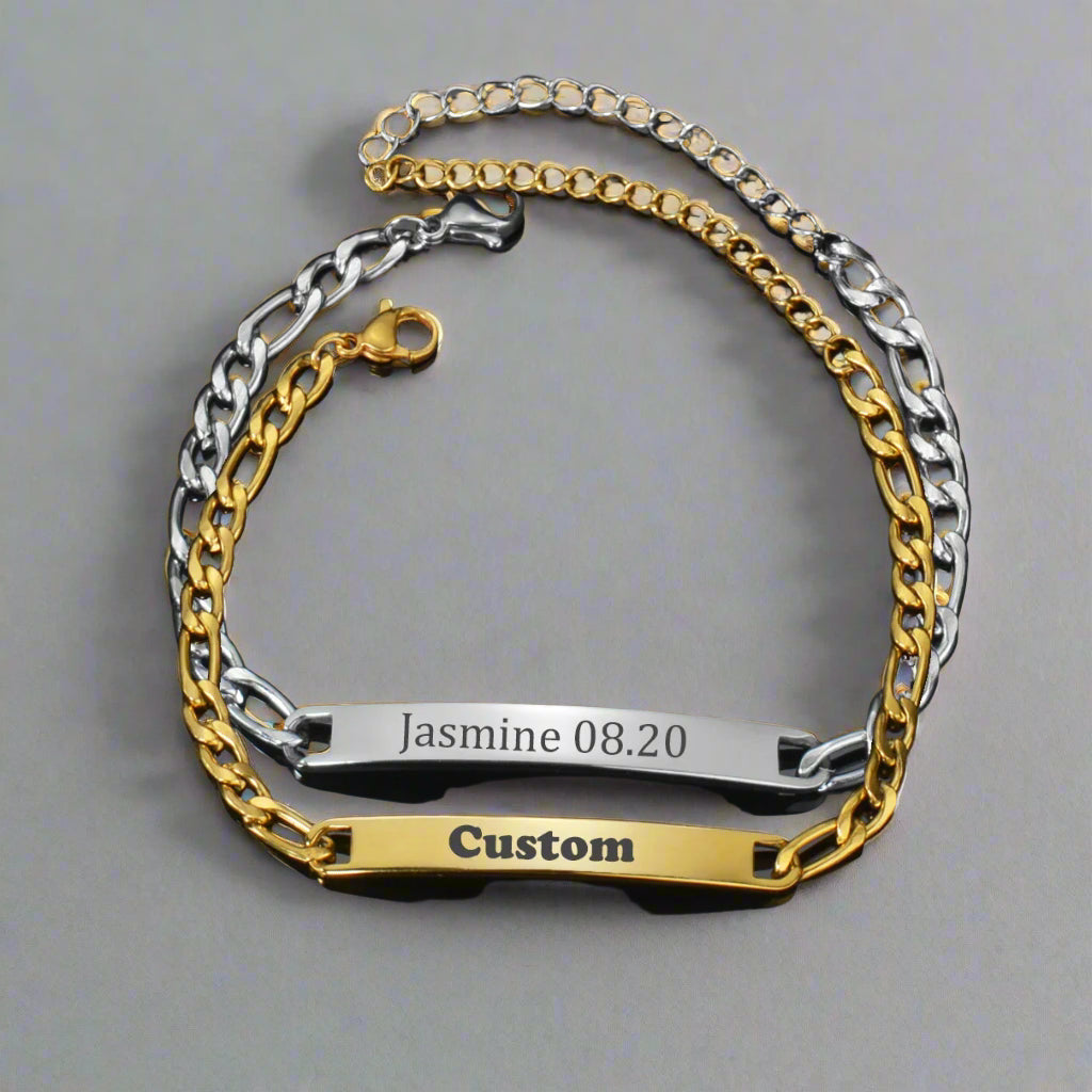 Personalised Bracelet – Custom Engraved Stainless Steel