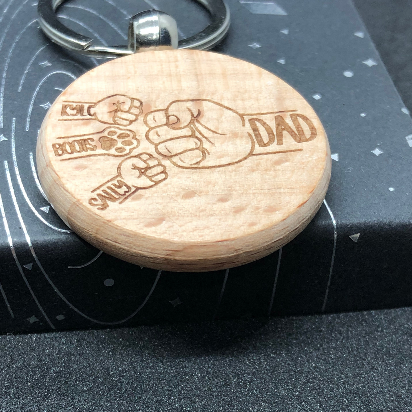 Dad Keychain with Personalised Kids Names