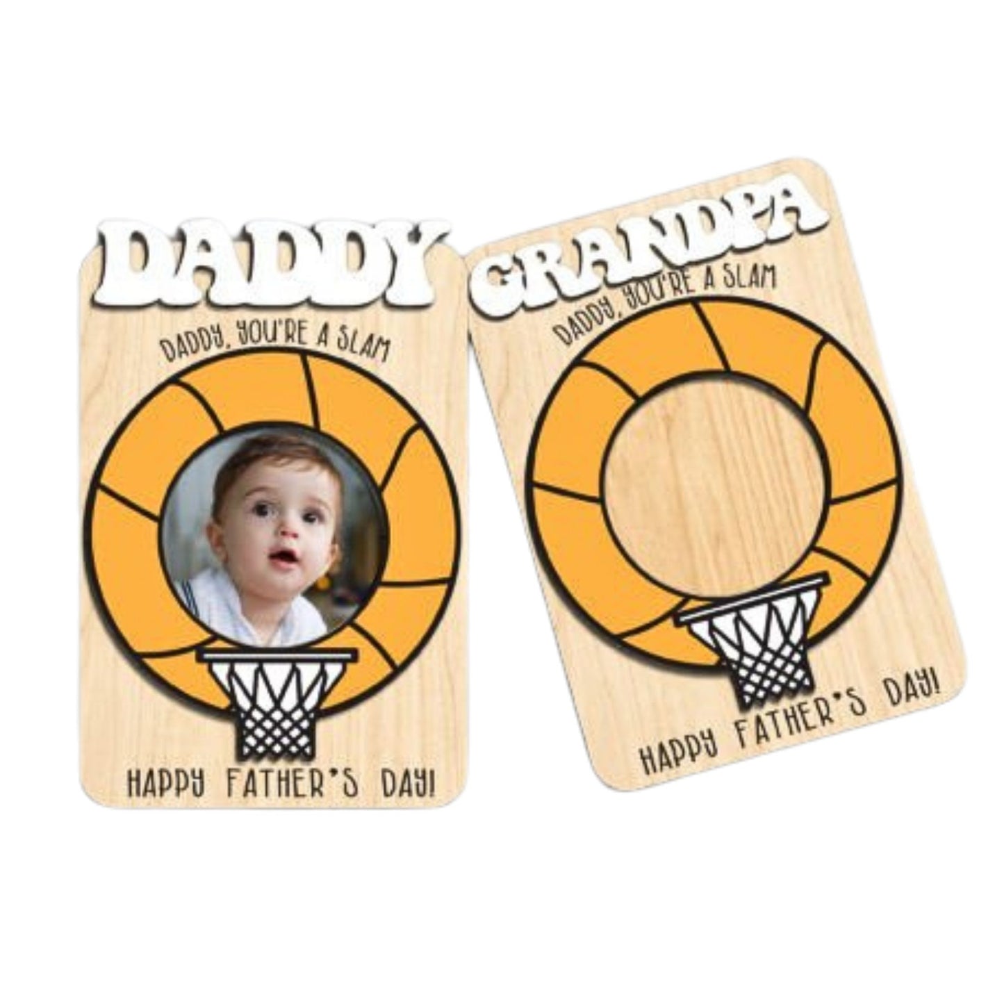 custom photo fridge magnet for dad or grandpa with basketball