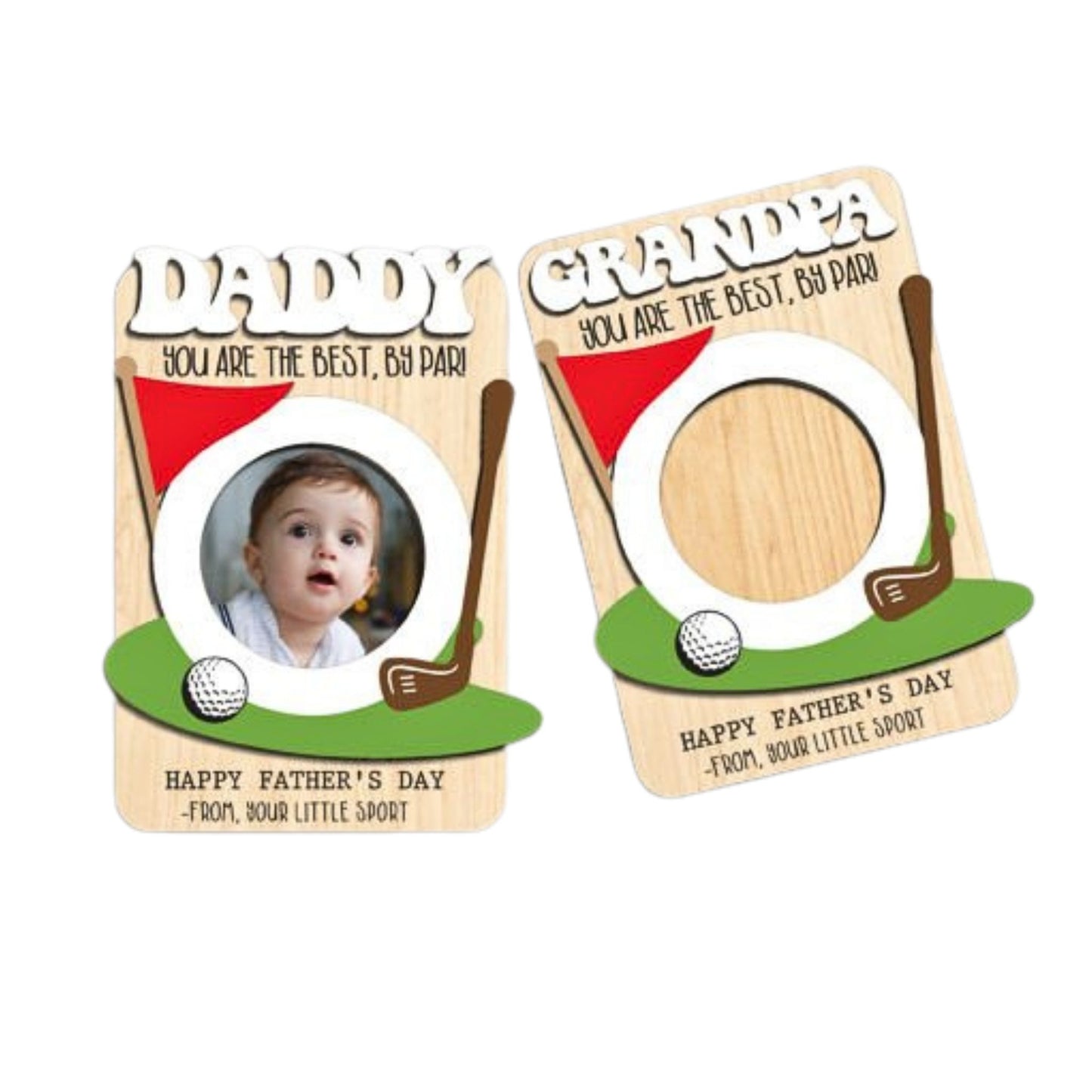 golf gift for dad custom photo wooden fridge magnet