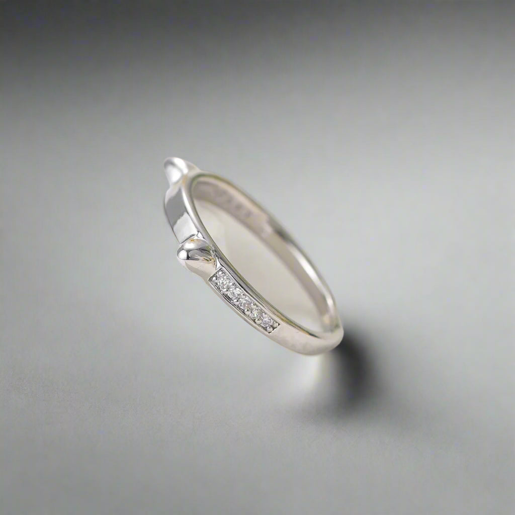 silver cat ears ring