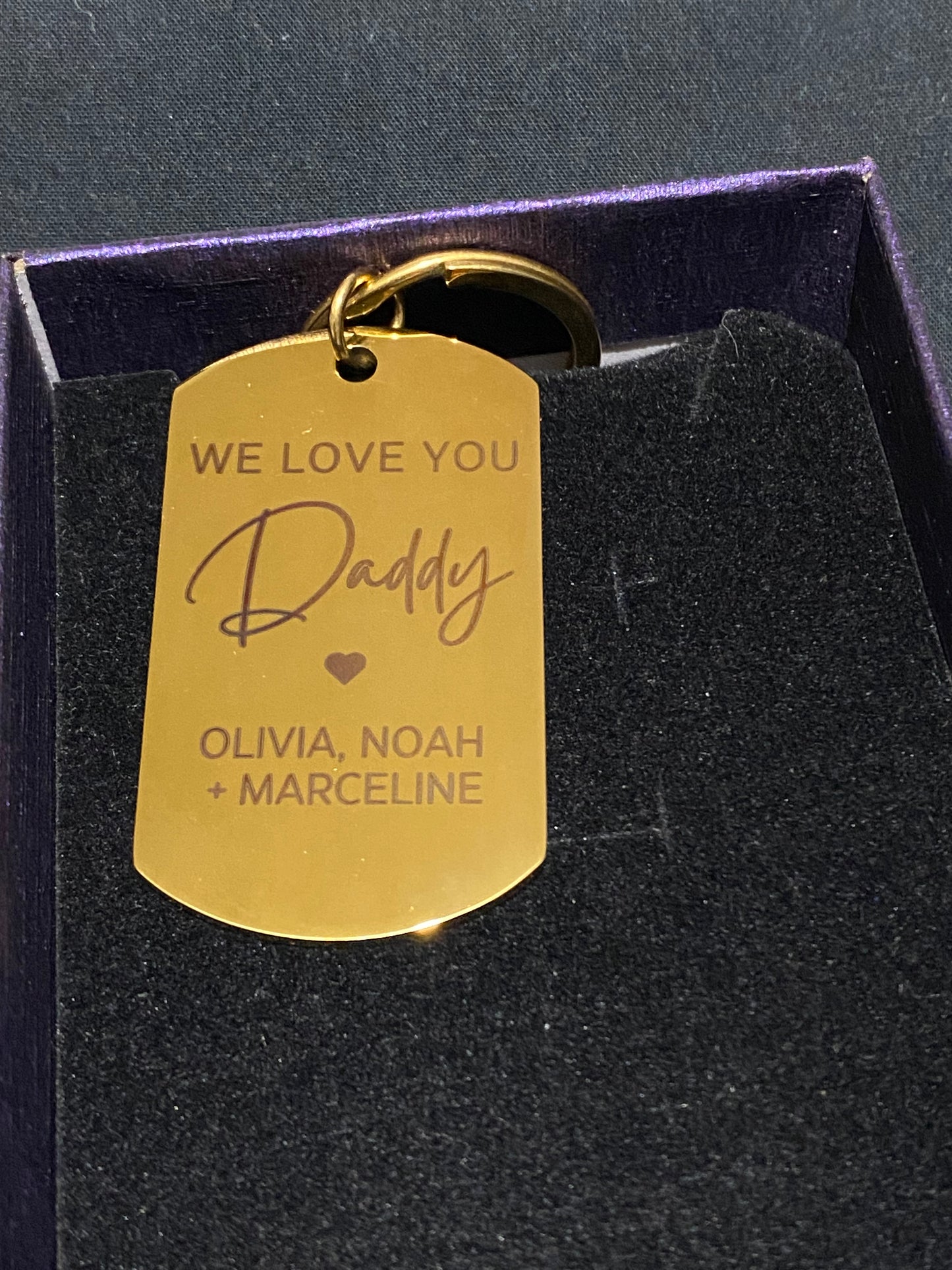 Personalised Dad Keychain Gift Set with Custom Photo Tag