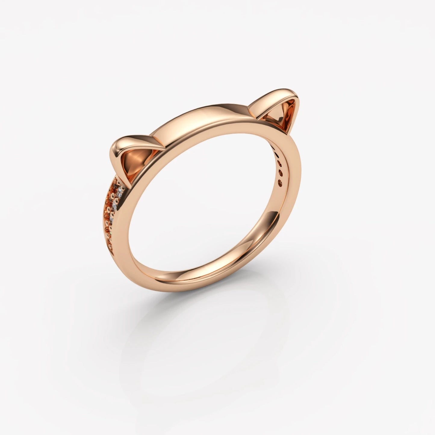 Personalised Name Dog Ring - Engraved 925 Sterling Silver with Zirconias