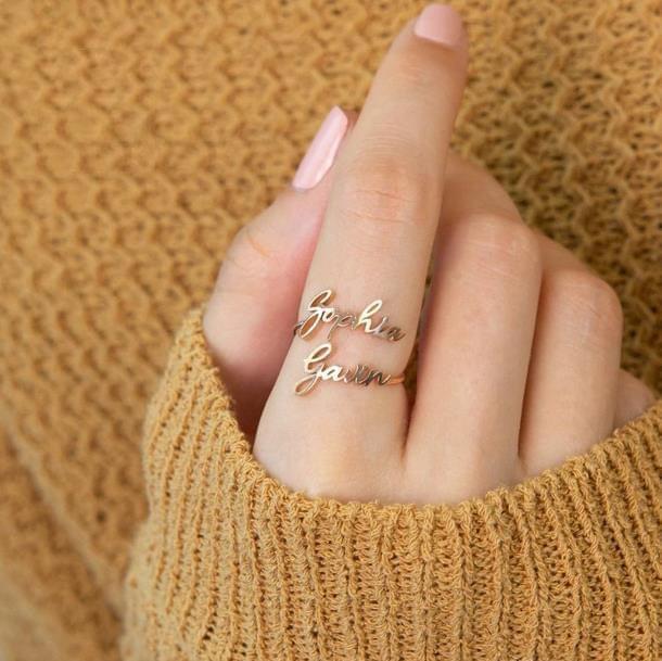 Custom 2 Name RingName Rings