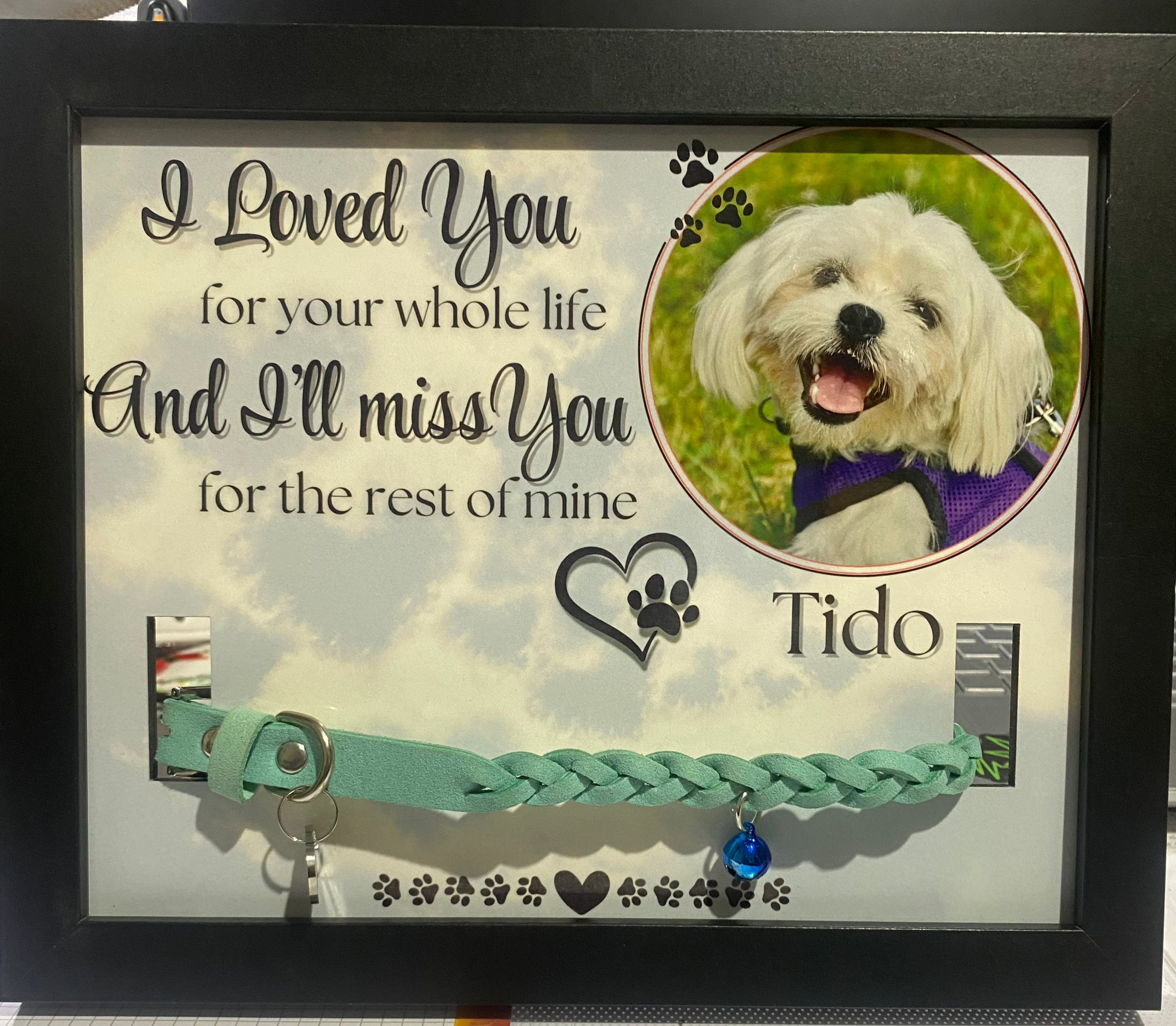 Dog Collar Memorial Photo Frame - print Personalisr Au