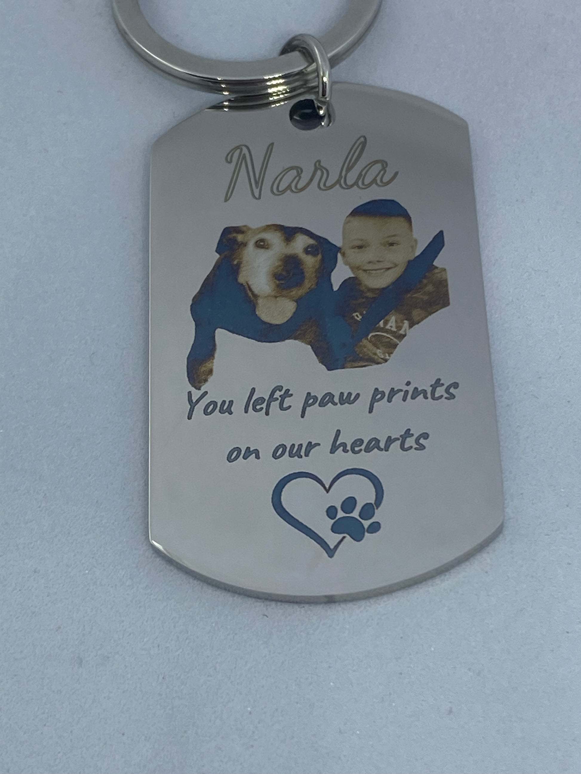 Engraved Pet Photo Memorial Keychain - Key Chains Personalisr Au