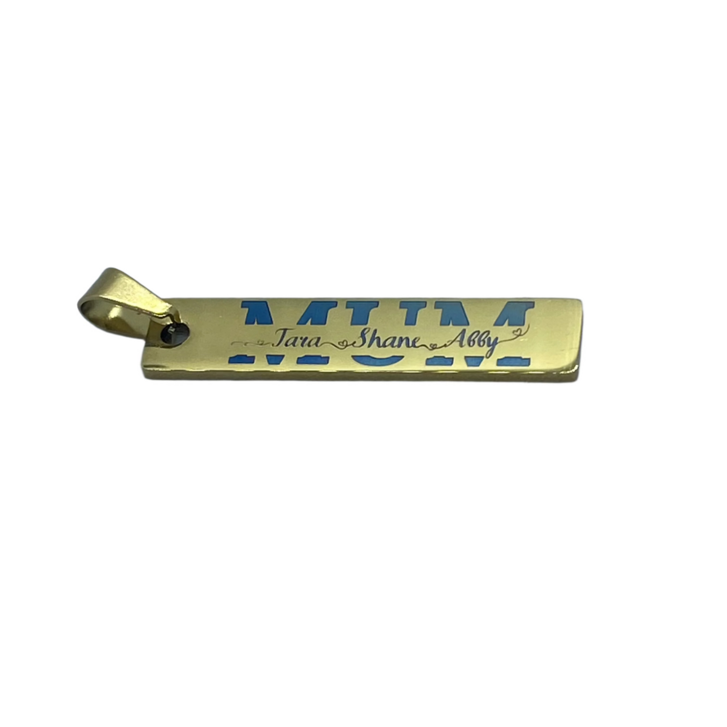 gold bar mum necklace pendant