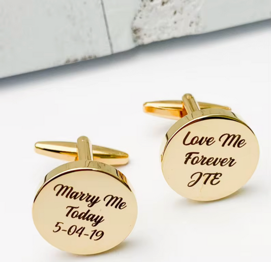 Engraved Round Cufflinks