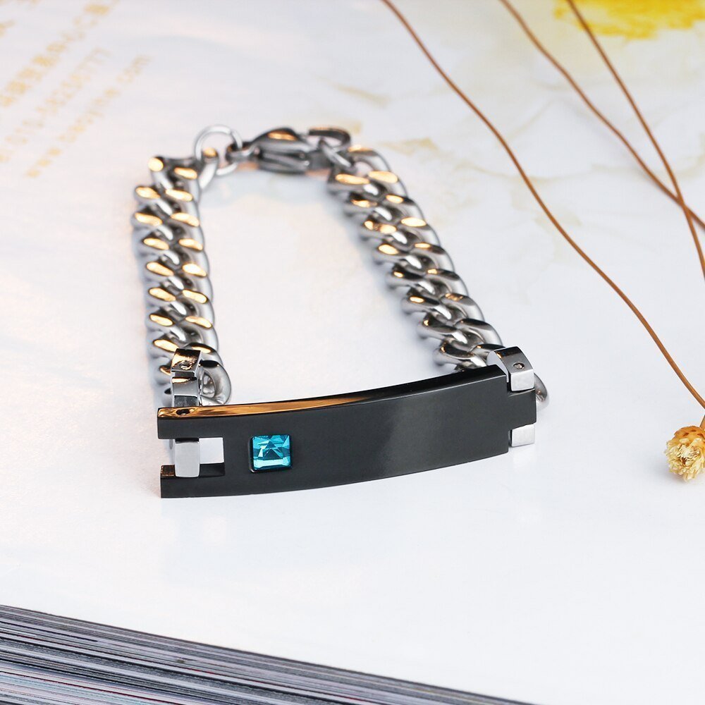 Personalised Couples Bracelets with Birthsone - 0 Personalisr Au