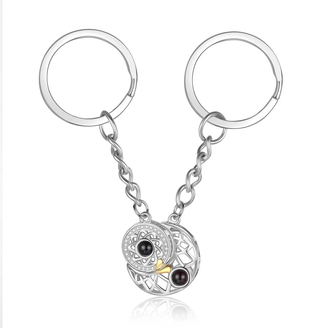 Sun Moon Photo Projection Matching Keychain