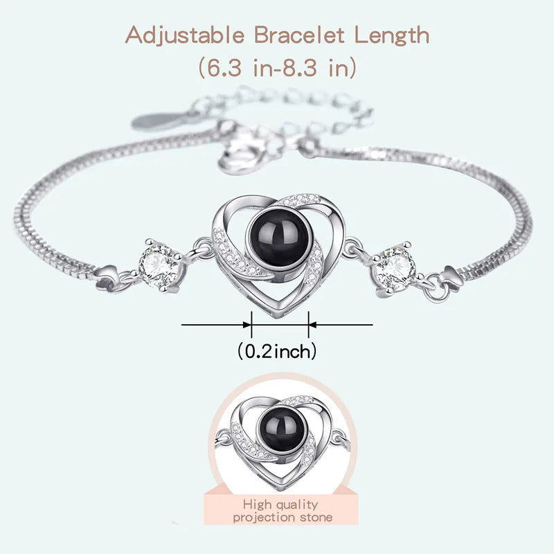 Personalised Silver Photo Bracelet Collection - Projection Charms
