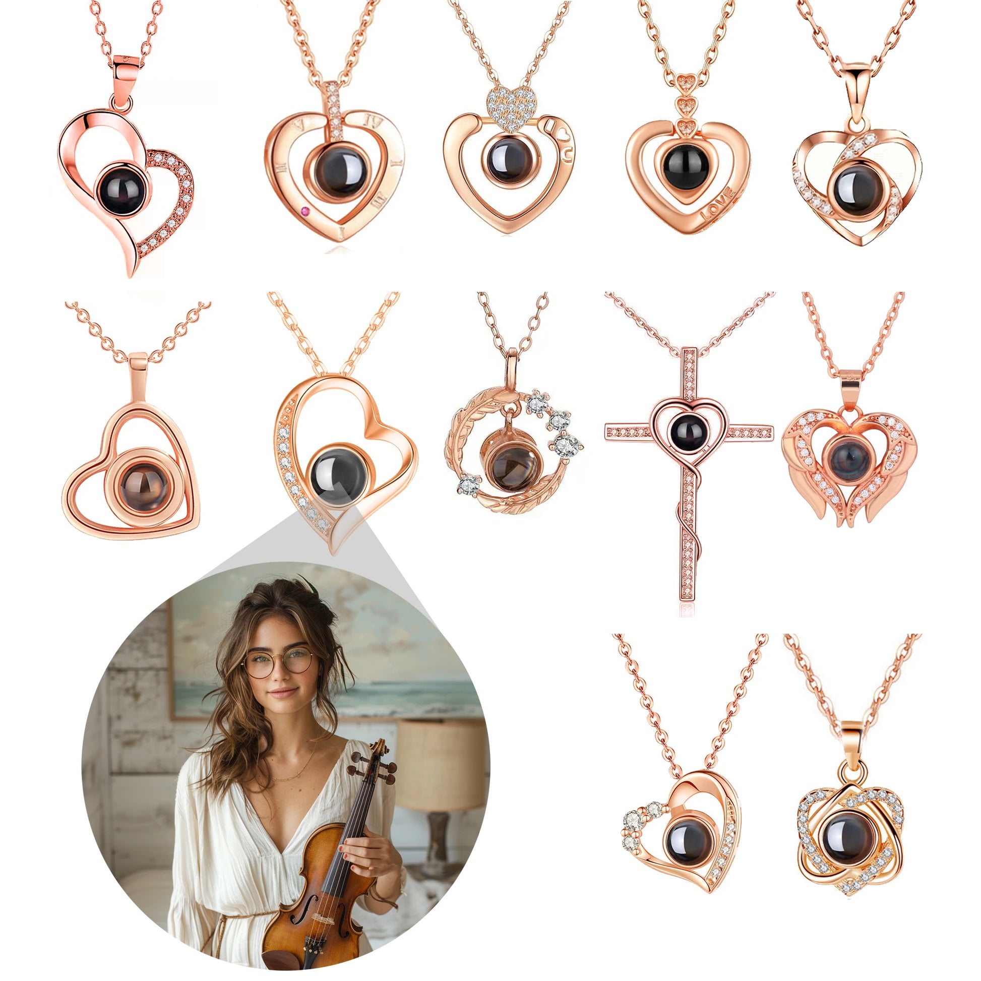 Personalised Necklace with Photo Projection Pendants - Photo Necklaces Personalisr Au