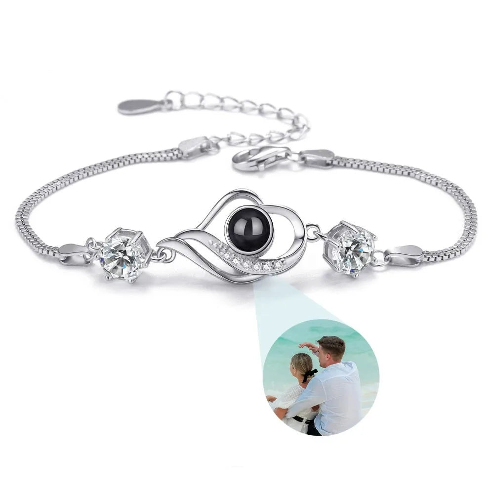 Personalised Silver Photo Bracelet Collection - Projection Charms