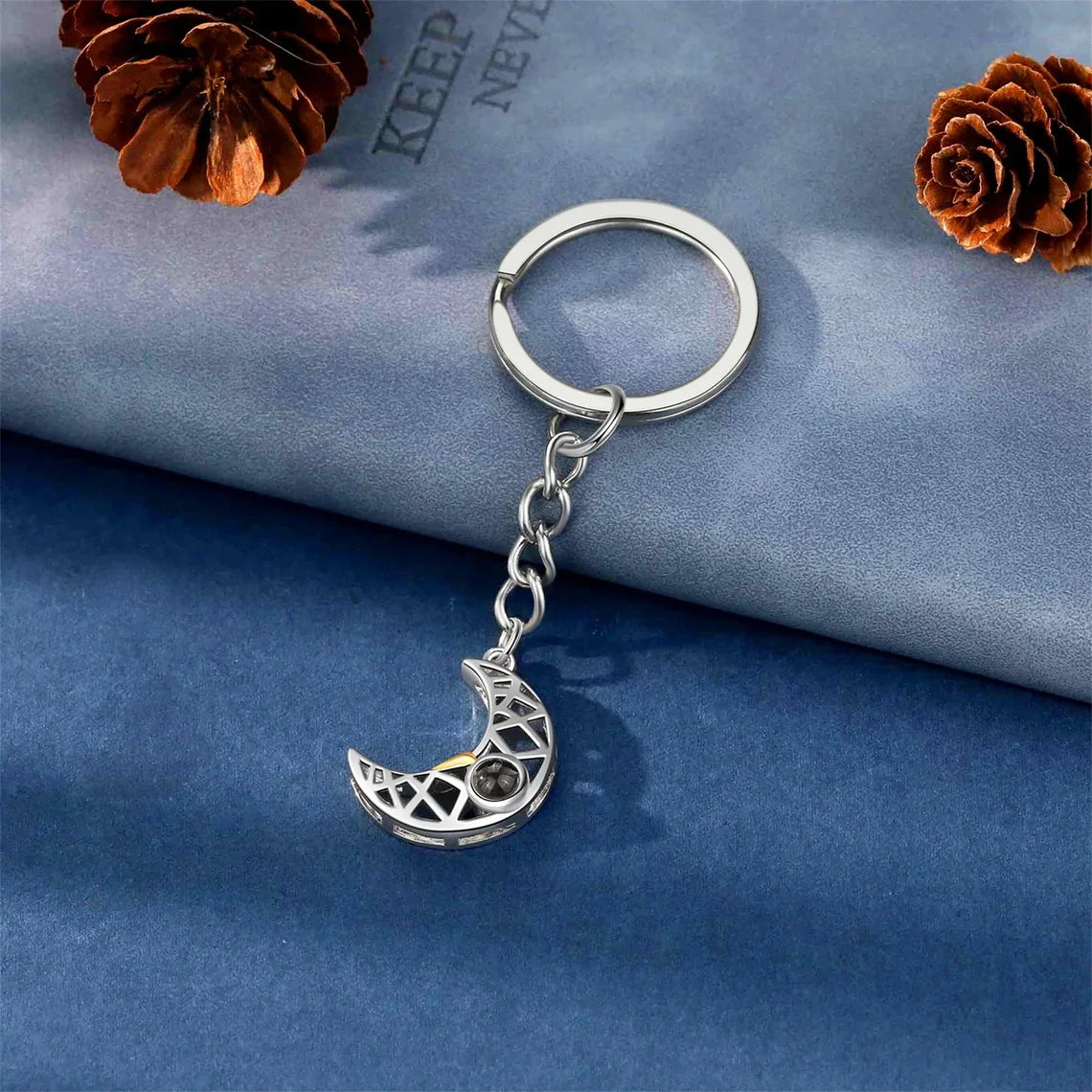 Sun Moon Photo Projection Matching Keychain