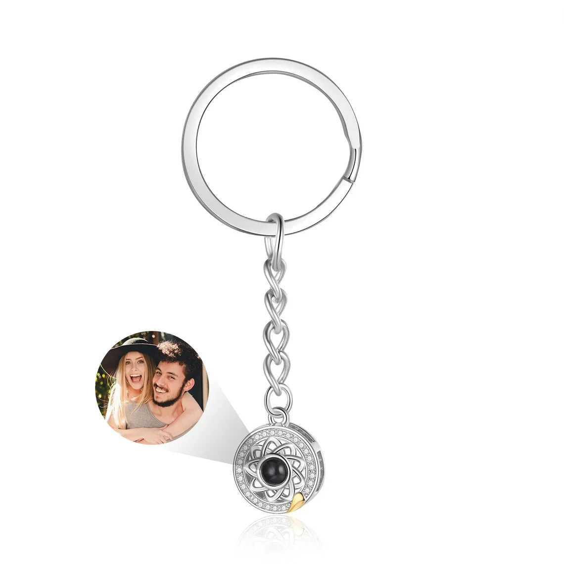 Sun Moon Photo Projection Matching Keychain