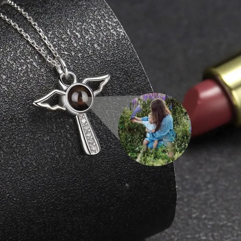 Angel Photo Projection Photograph Necklace