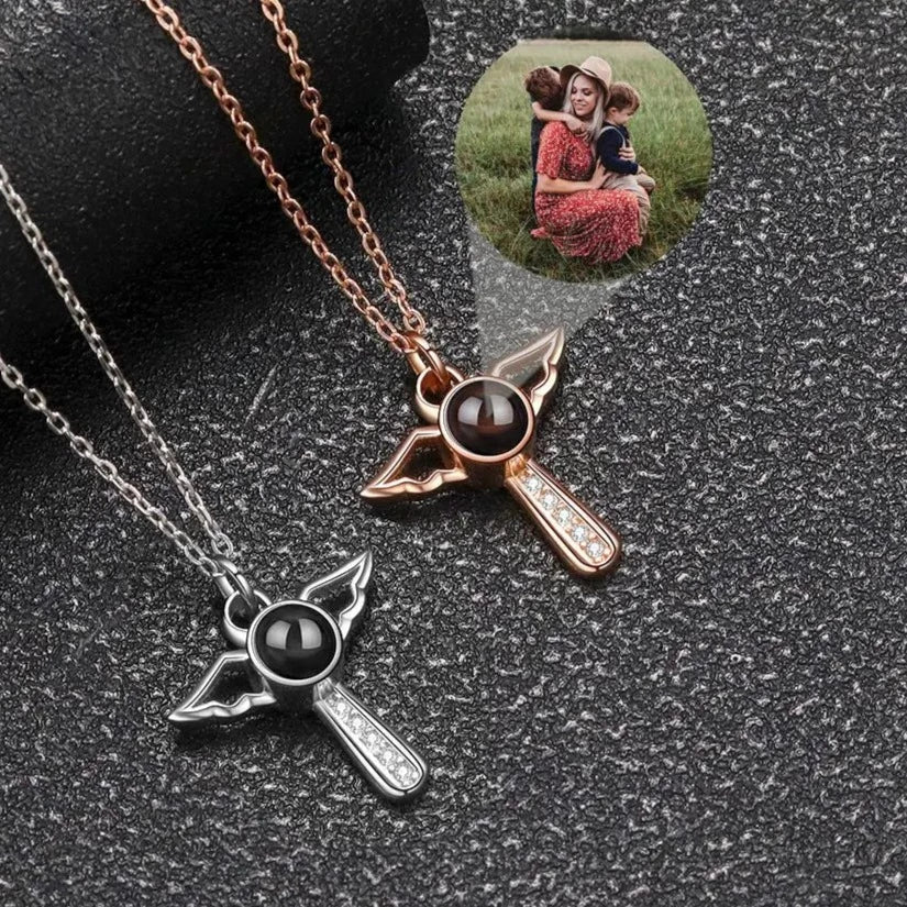 Angel Photo Projection Photograph Necklace