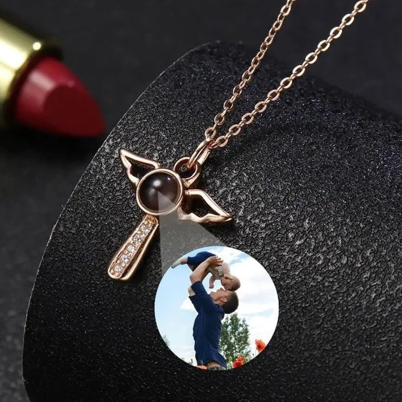 Angel Photo Projection Photograph Necklace