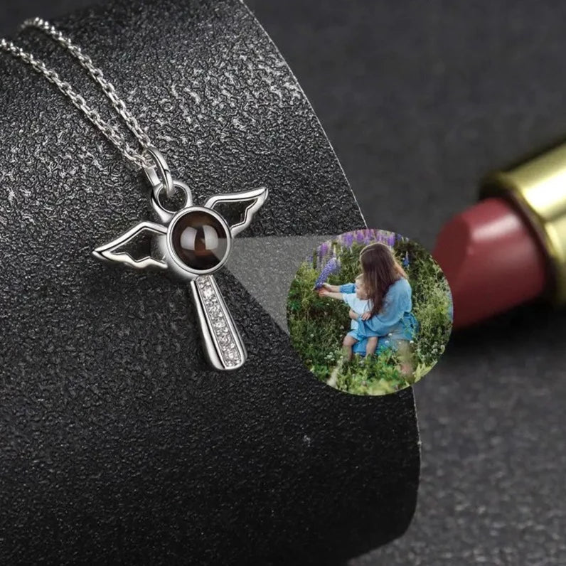 Angel Photo Projection Photograph Necklace - Necklace Personalisr Au