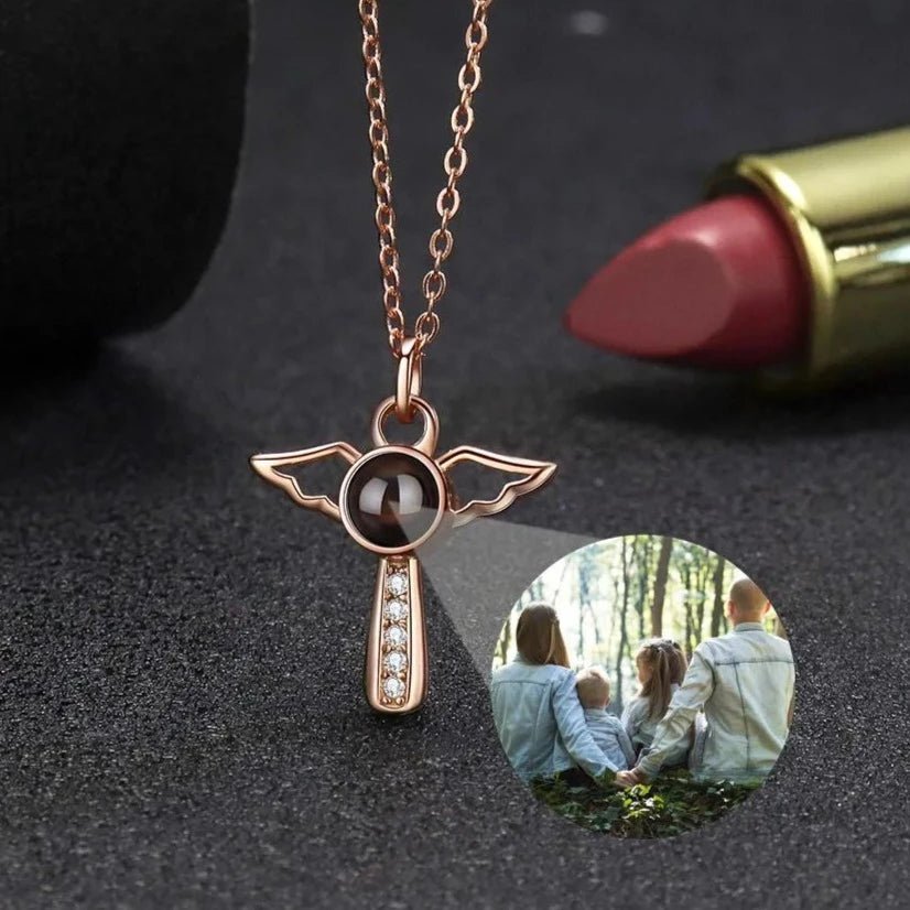 Angel Photo Projection Photograph Necklace - Necklace Personalisr Au