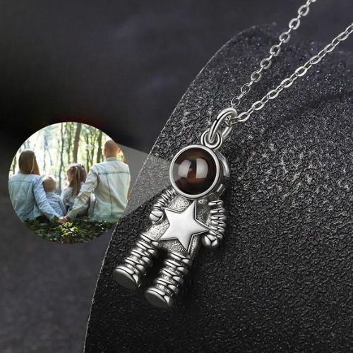 Astronaut Photo Projection Necklace SetNecklace