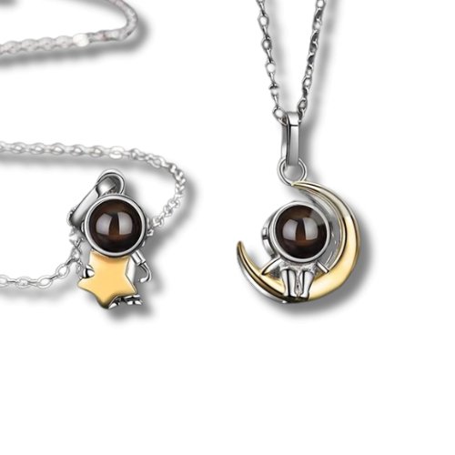 Astronaut Photo Projection Necklace Set - Necklace Personalisr Au