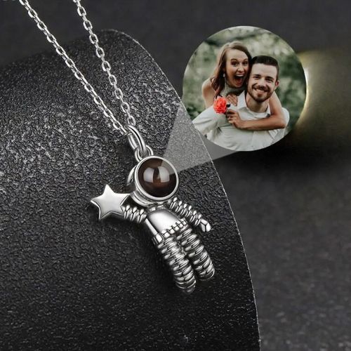 Astronaut Photo Projection Necklace SetNecklace