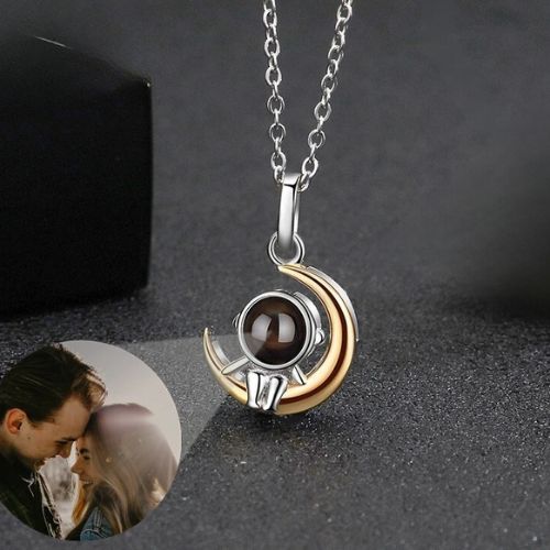 Astronaut Photo Projection Necklace Set - Necklace Personalisr Au