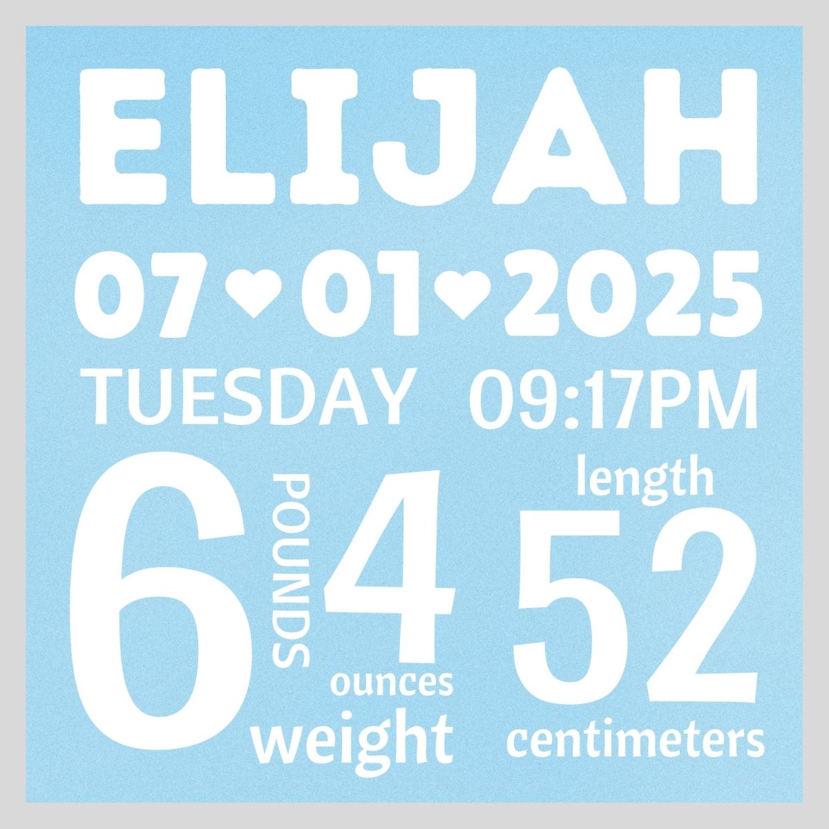 Baby Announcement Glass Photo Prints for Boy or Girl - Glass print Personalisr Au
