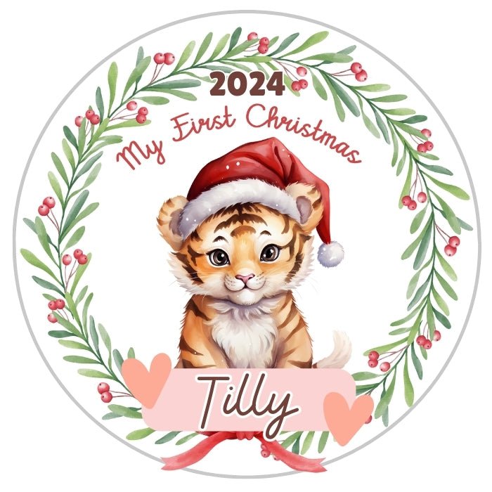 my first christmas personalised ornament for baby tiger