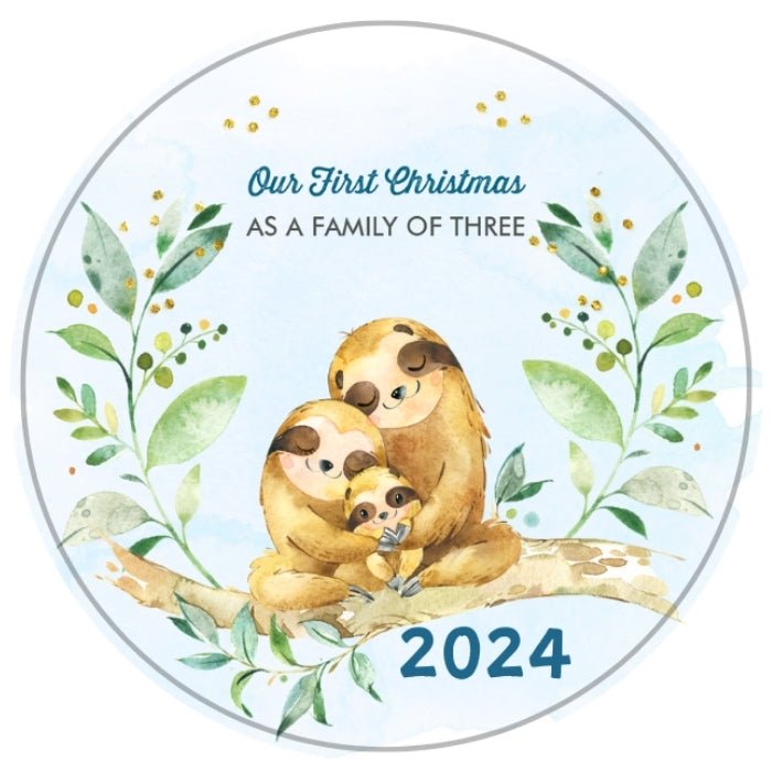sloth family 1st christmas ornaments