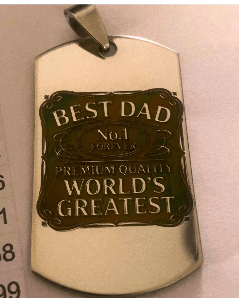 Best Dad Personalised Stainless Steel Pendant - pendant Personalisr Au