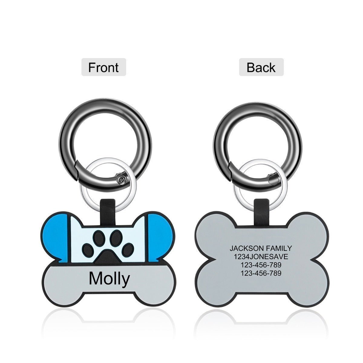 Bone Shaped Silicone Pet I.D. Tag - Dog Tag Personalisr Au