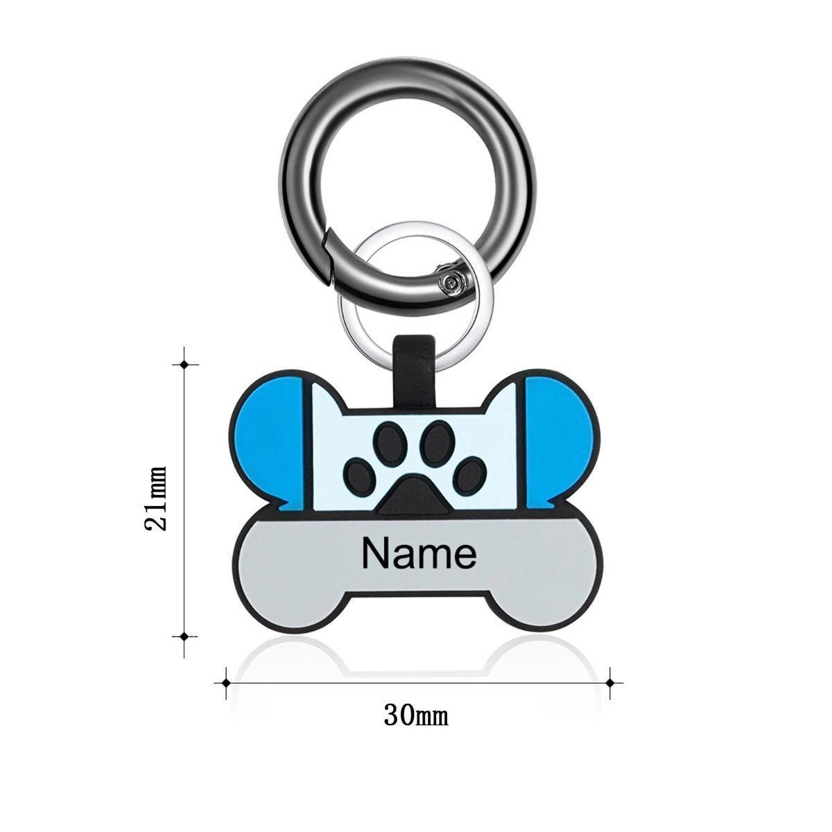 Bone Shaped Silicone Pet I.D. Tag - Dog Tag Personalisr Au