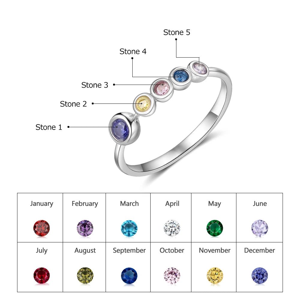 Celestial Bonds - Customisable Birthstone Ring - birthstone ring Personalisr Au