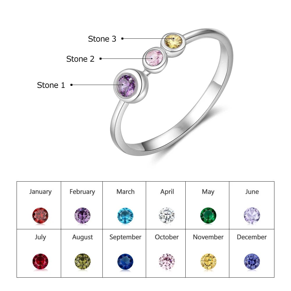 Celestial Bonds - Customisable Birthstone Ringbirthstone ring
