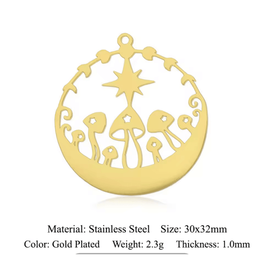 Circled Mushroom CharmCharms