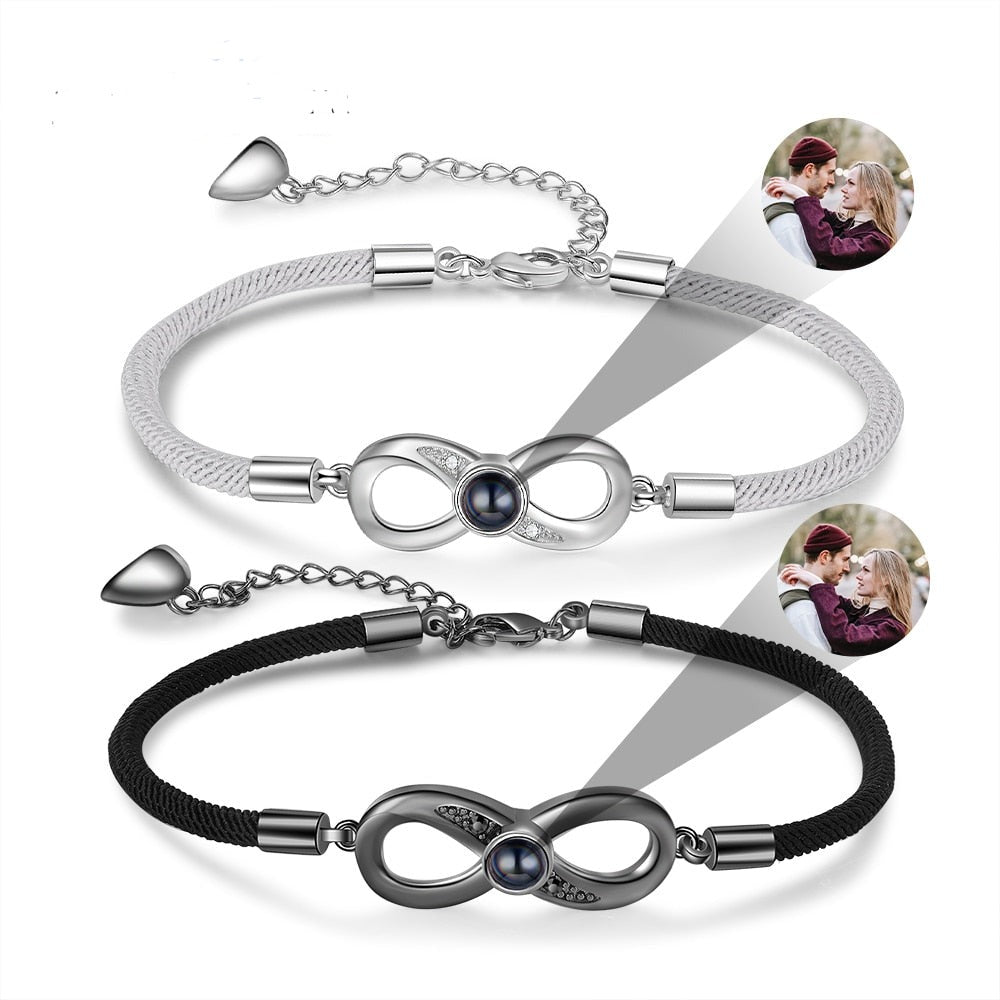 Photo Projection Infinity Matching Couples Bracelets - photo bracelets Personalisr Au