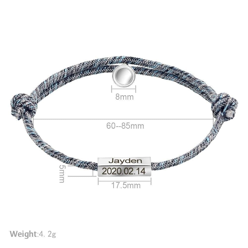 Couple's Personalised Magnetic Split Charm Bracelets - Fashion Bracelet Personalisr Au