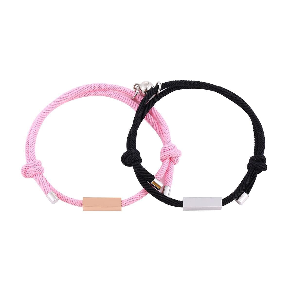 Couple's Personalised Magnetic Split Charm Bracelets - Fashion Bracelet Personalisr Au
