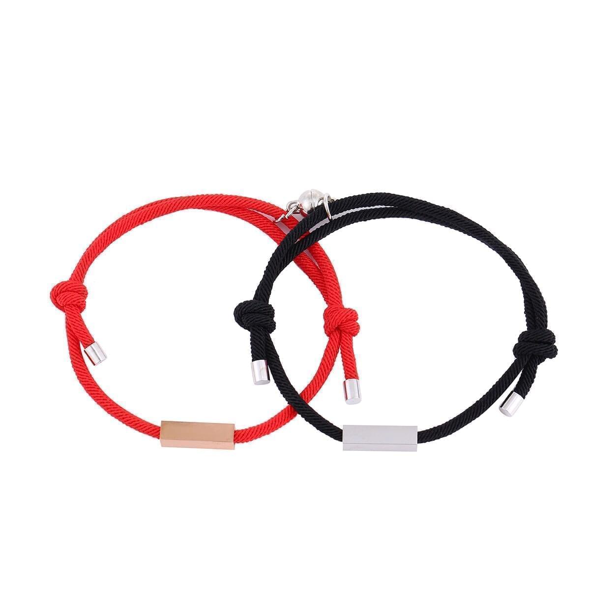 Couple's Personalised Magnetic Split Charm Bracelets - Fashion Bracelet Personalisr Au