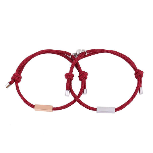 Couple's Personalised Magnetic Split Charm Bracelets - Fashion Bracelet Personalisr Au