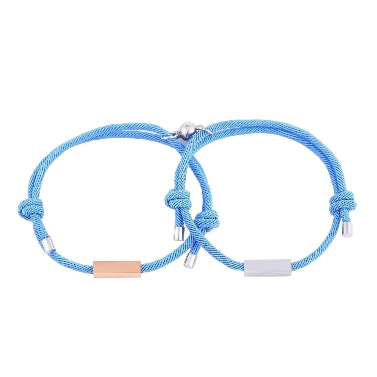 Couple's Personalised Magnetic Split Charm Bracelets - Fashion Bracelet Personalisr Au