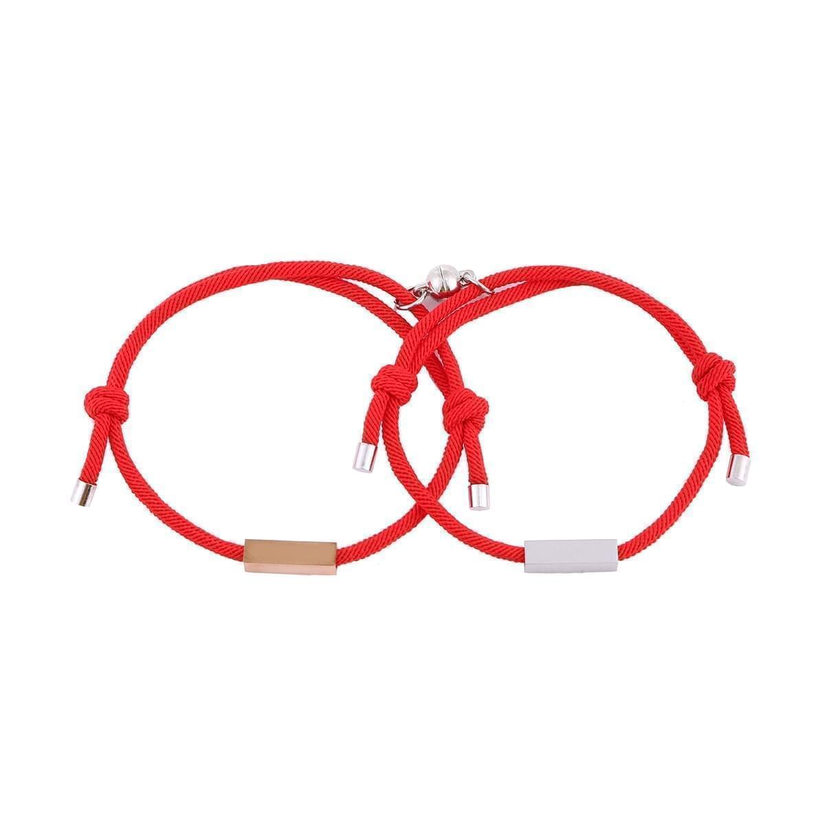 Couple's Personalised Magnetic Split Charm Bracelets - Fashion Bracelet Personalisr Au