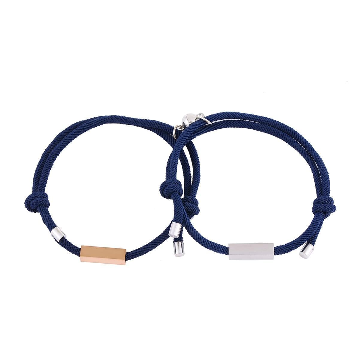 Couple's Personalised Magnetic Split Charm Bracelets - Fashion Bracelet Personalisr Au
