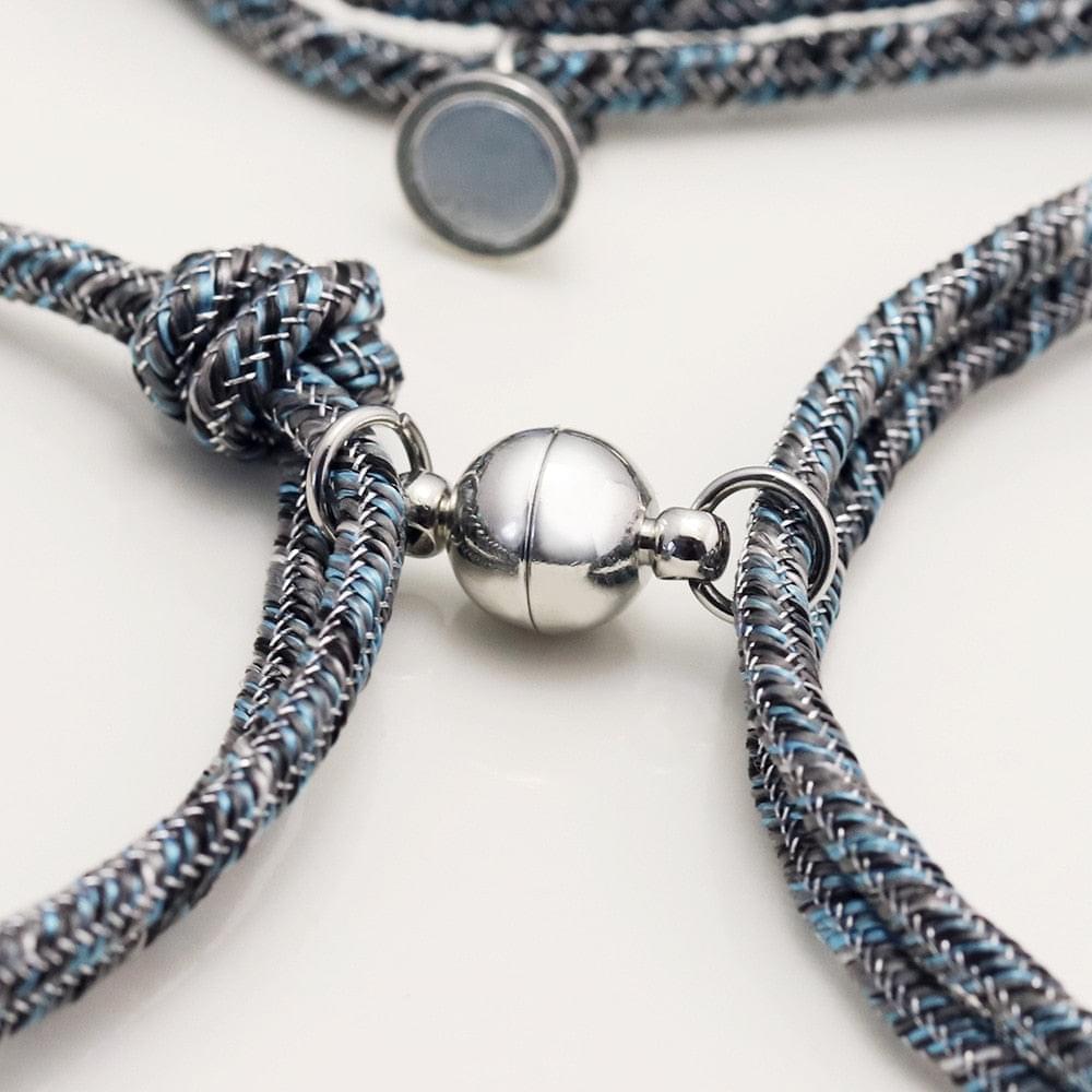 Couple's Personalised Magnetic Split Charm Bracelets - Fashion Bracelet Personalisr Au