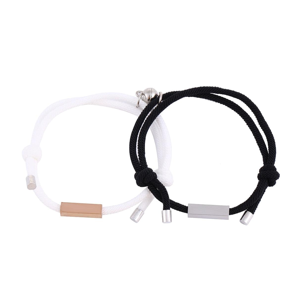 Couple's Personalised Magnetic Split Charm Bracelets - Fashion Bracelet Personalisr Au
