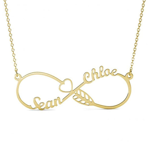 Custom 2 Name Infinity Sign Necklace - custom 2 name necklace Personalisr Au