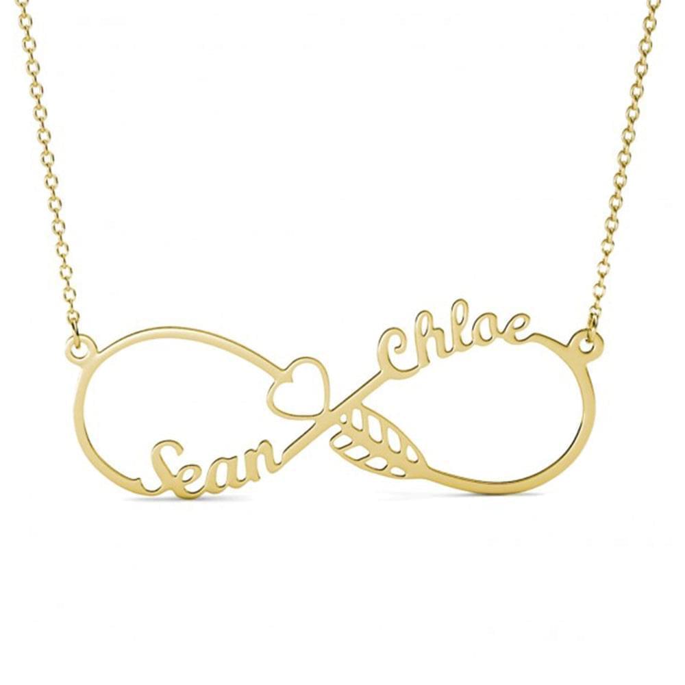 Custom 2 Name Infinity Sign Necklacecustom 2 name necklace